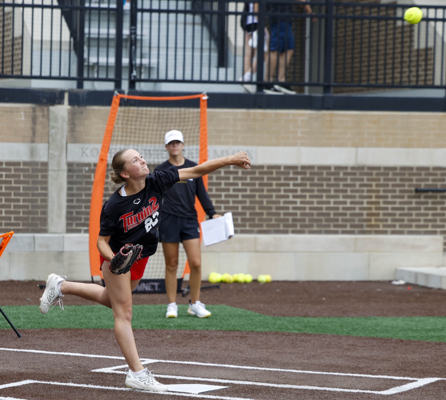Athlete throwing on the move after fielding