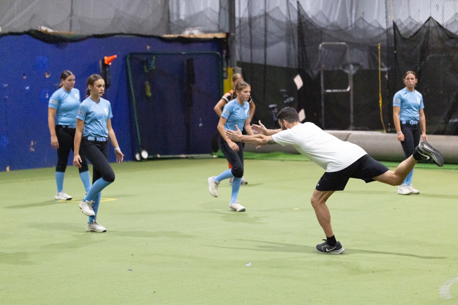 A full team working through a High Level Throwing development session