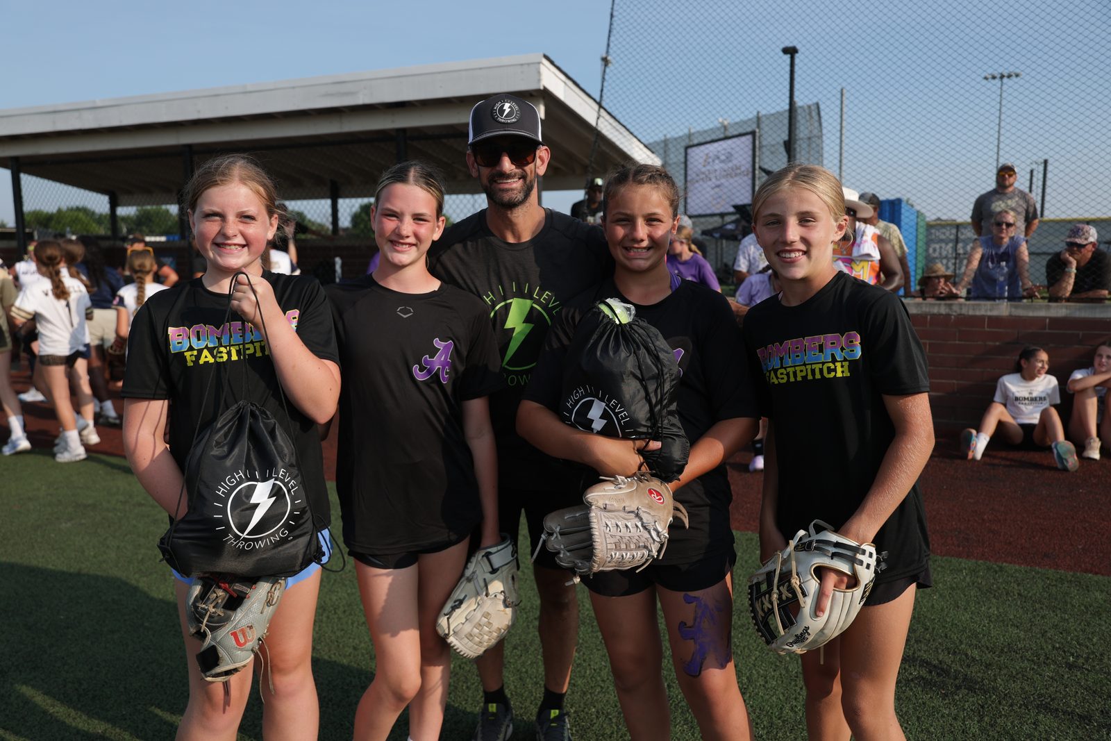 Austin Wasserman with a group of athletes after a High Level Throwing session